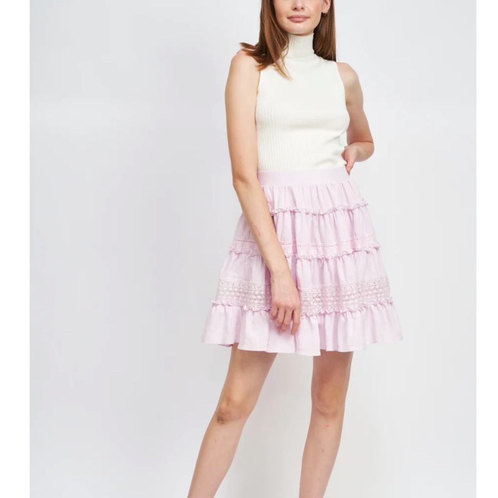 En Saison Mary Mini Skirt in Pink Lavender